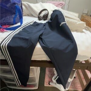 Adidas Kids Dark Blue Joggers with White Stripes